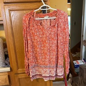 beachlunchlounge Orange Floral Blouse